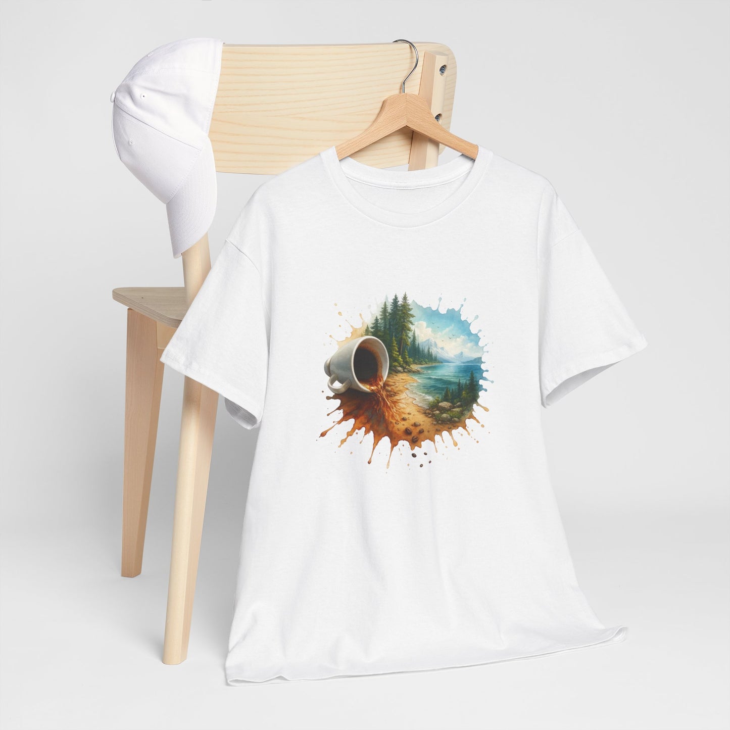 Nature-Inspired Unisex Heavy Cotton Tee, Casual Outfit, Gift for Nature Lovers, Camping Apparel, Outdoor Adventure Shirt