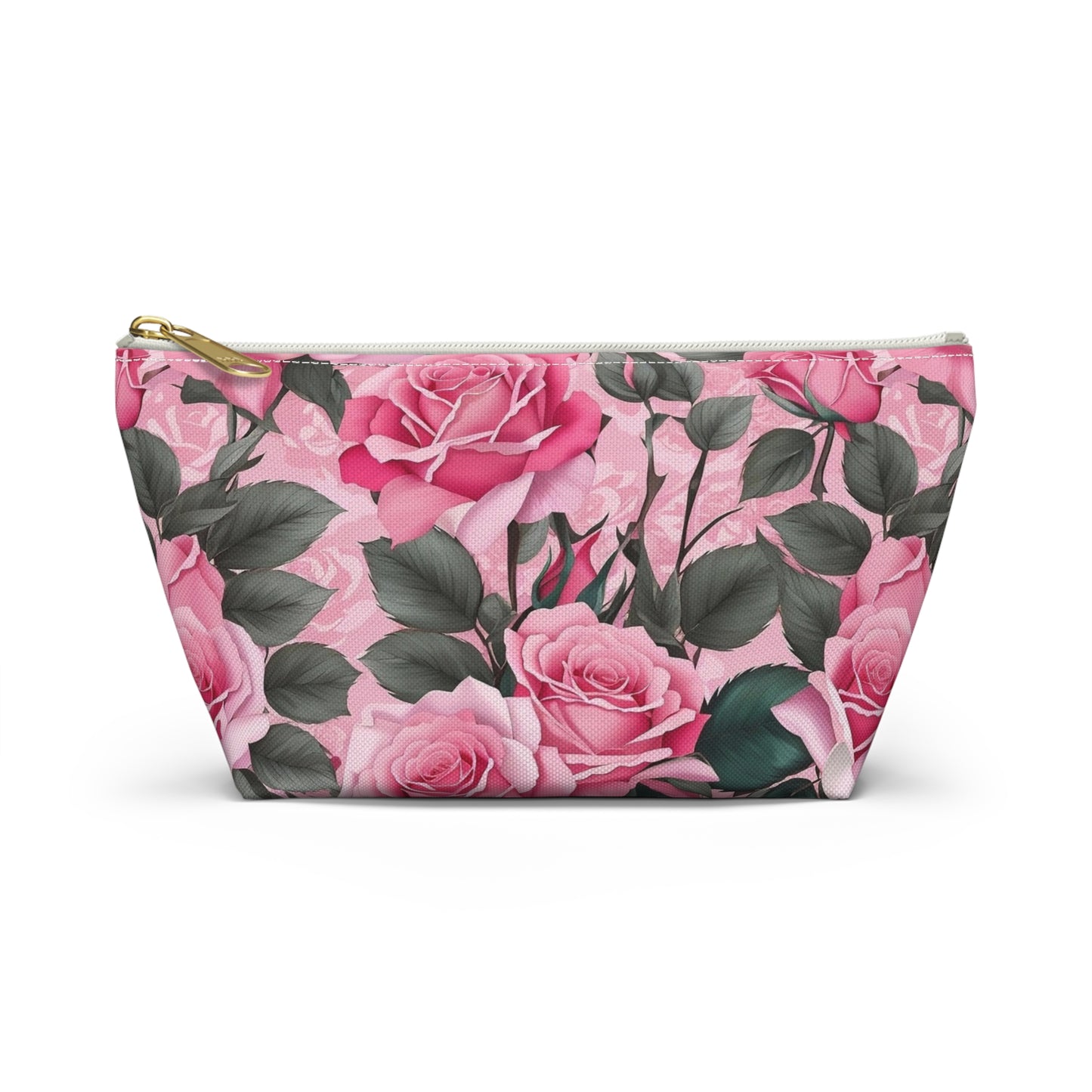 Floral Accessory Pouch - Stylish Makeup Bag, Organizer, Travel Toiletry Case, Gift for Her, Rose Flower Design