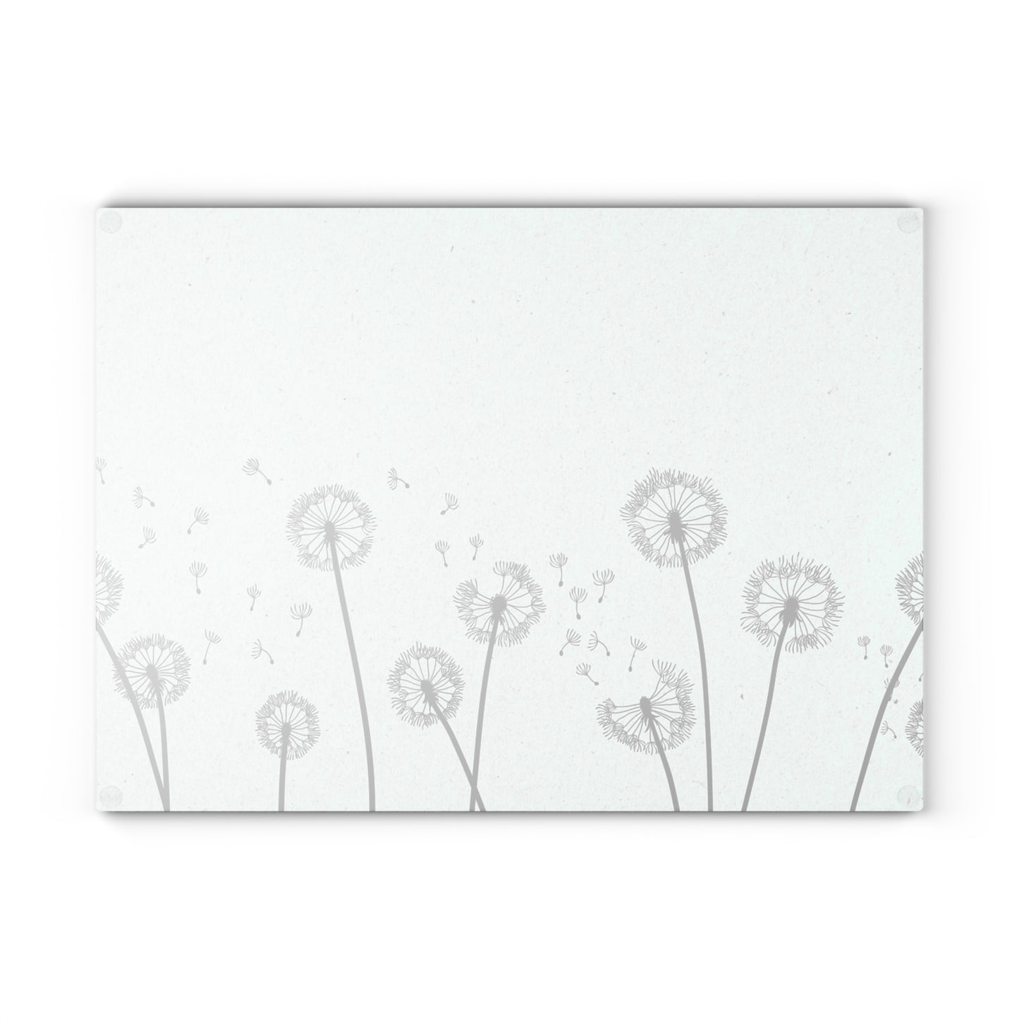 Dandelion Glass Cutting Board, Kitchen Decor, Gift for Chefs, Housewarming Gift, Floral Kitchen Art