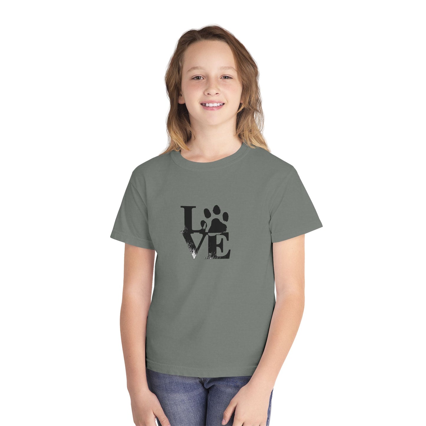 Youth Love Paw Tee - Perfect for Pet Lovers, Gifts for Kids, Animal Lovers, Birthday or Holiday Gift, Cute Casual Wear