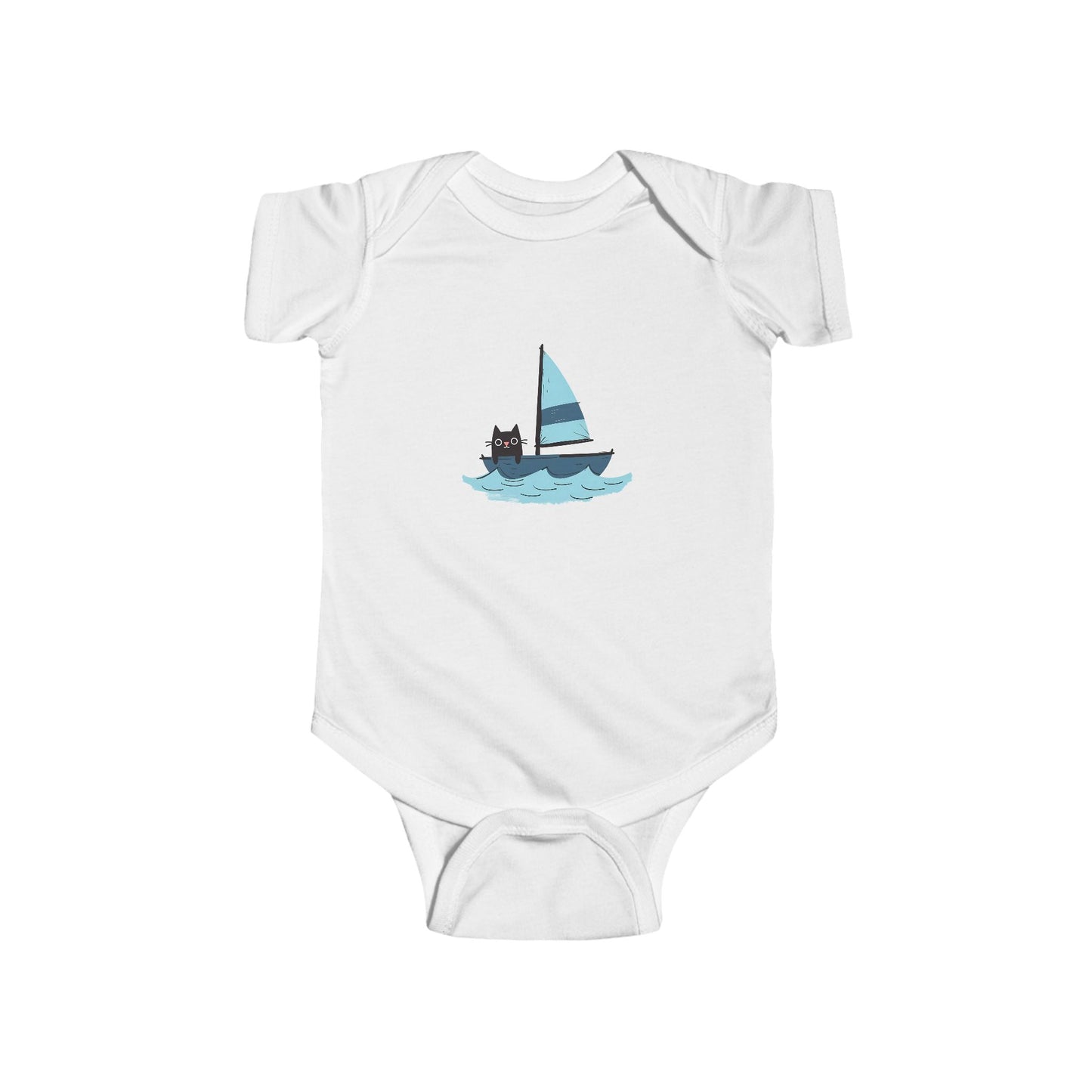 Nautical Cat Baby Bodysuit, Cute Baby Outfit, Infant Sailing Gift, Newborn Clothes, Adorable Baby Onesie, Unique Baby Shower Present