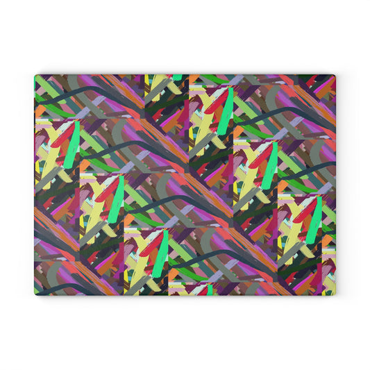 Vibrant Abstract Glass Cutting Board - Colorful Kitchen Decor, Wedding Gift, Unique Home Decor, Cooking Accessories, Modern Kitchen