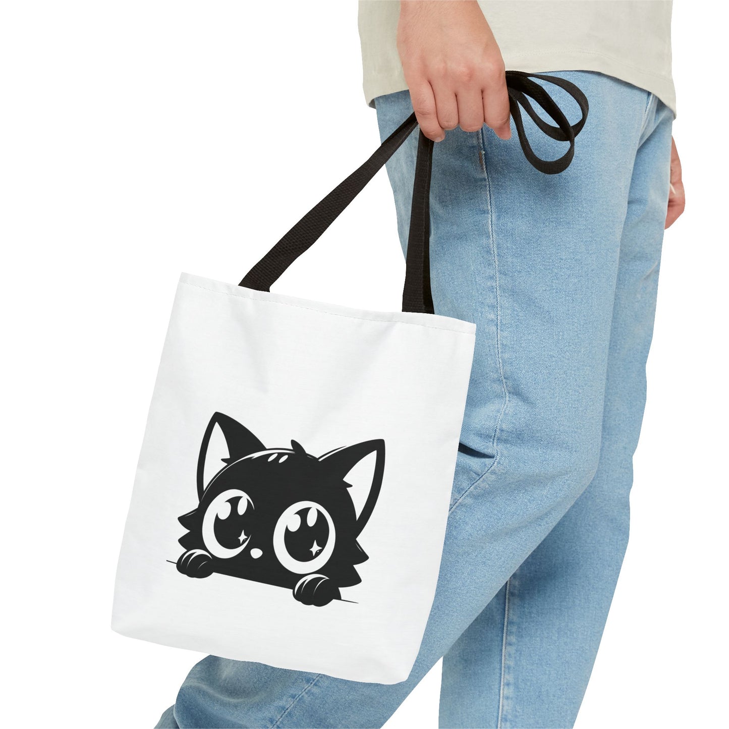 Adorable Cat Face Tote Bag | Cute Kitten Shopping Bag | Gift for Cat Lovers | Everyday Use | Eco-Friendly Accessory