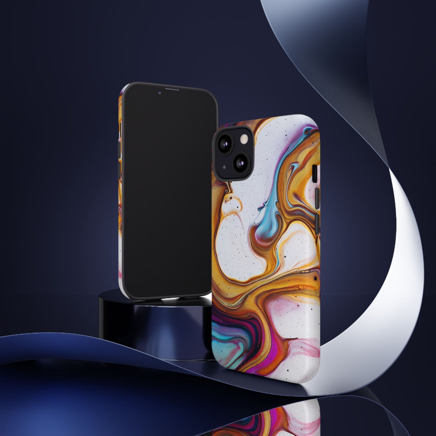 Artistic Phone Case, Tough Cases with Colorful Marble Design