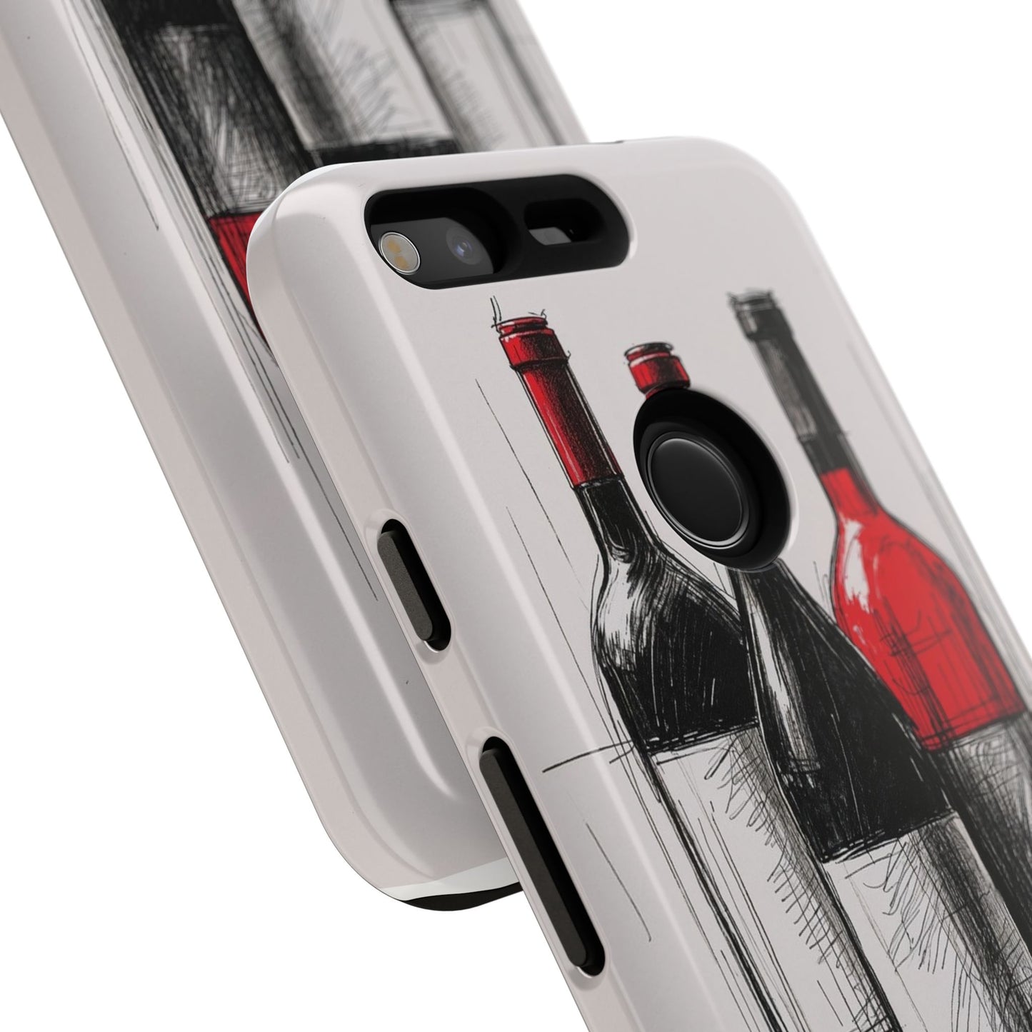 Wine Lover's Phone Case, Tough Phone Cover, Artistic Wine Design, Gift for Wine Enthusiasts, Customizable Case, Unique Wine Art