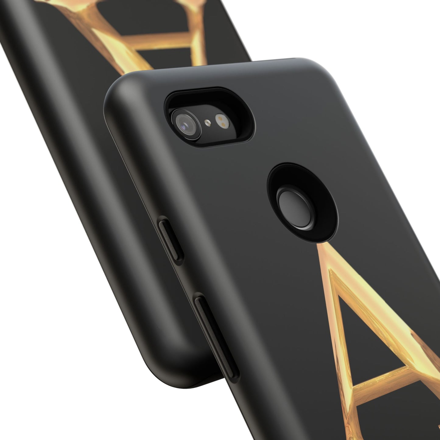 Custom Phone Case with Gold Letter A, Monogrammed Gift, Tough Protective Case, Personalized Phone Accessory, Unique Phone Cover