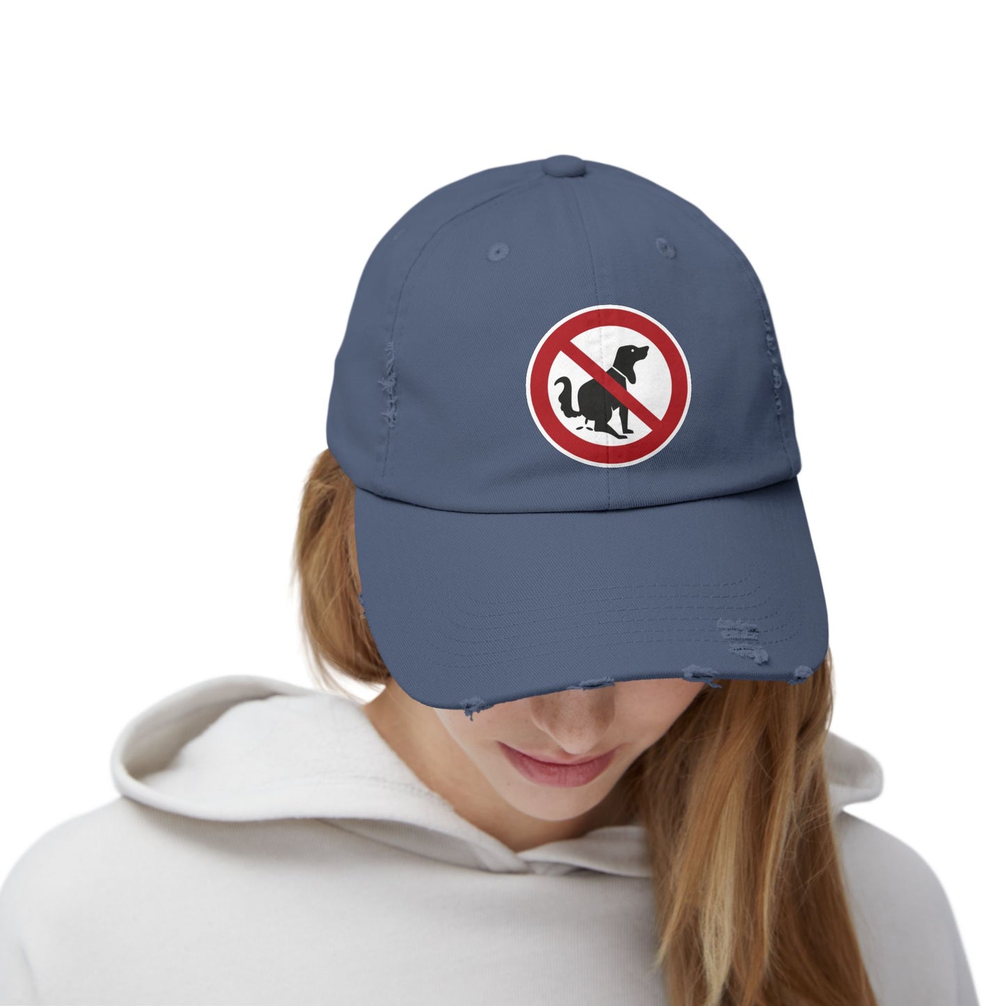 Unisex Distressed Cap with No Dogs Allowed Design | Casual Wear, Dog Owners Gift, Trendy Cap for Pet Lovers, Outdoor Style