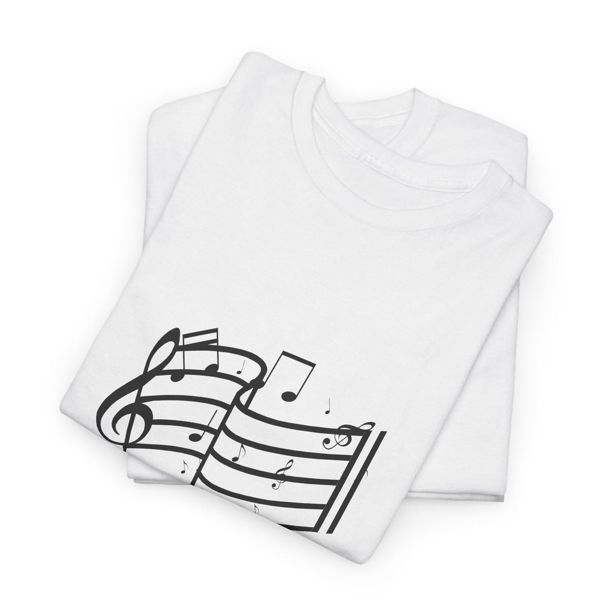 Music Notes T‑Shirt — Minimalist Sheet Music Tee for Musicians & Music Lovers