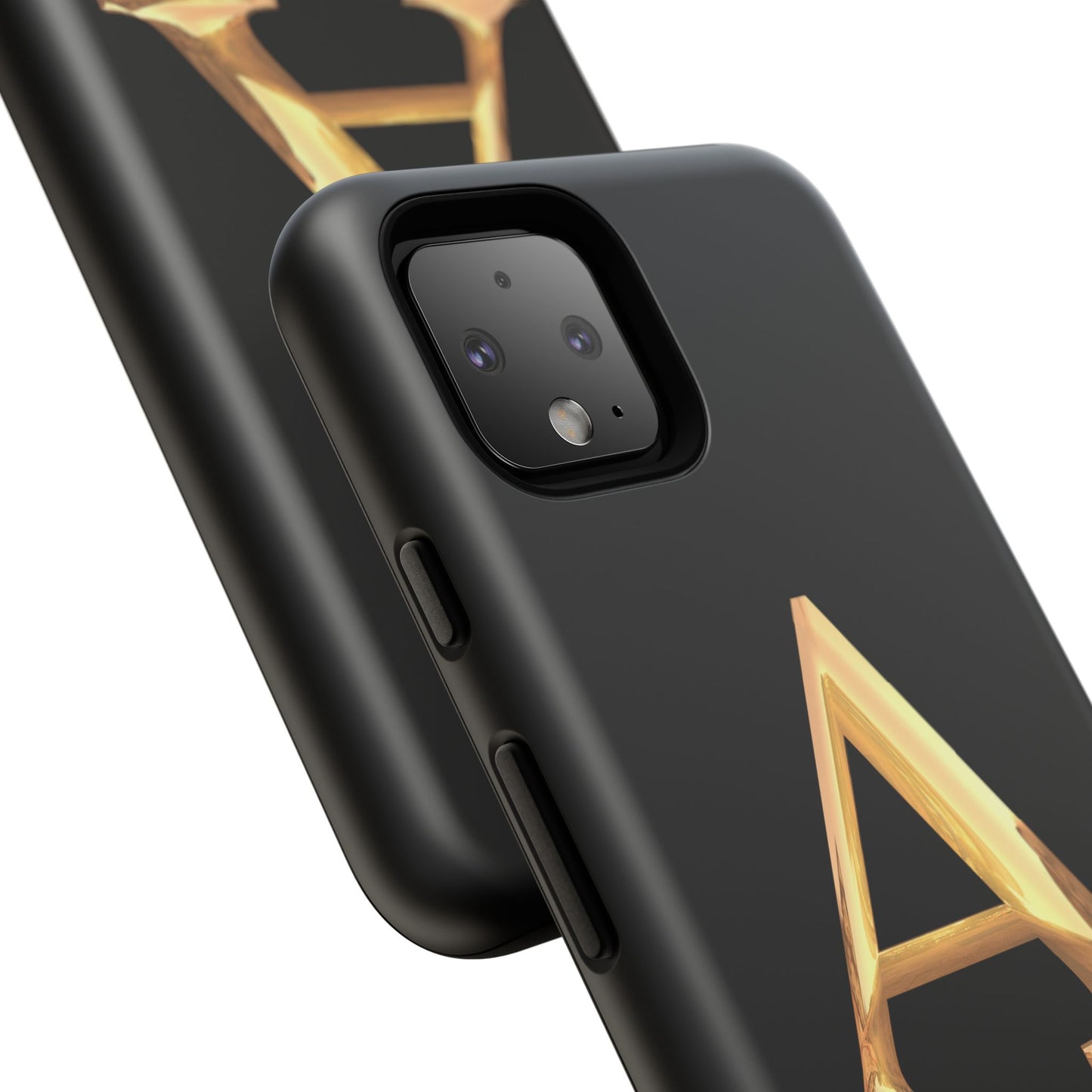 Custom Phone Case with Gold Letter A, Monogrammed Gift, Tough Protective Case, Personalized Phone Accessory, Unique Phone Cover
