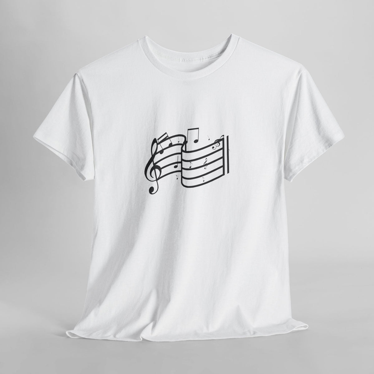 Music Notes T‑Shirt — Minimalist Sheet Music Tee for Musicians & Music Lovers