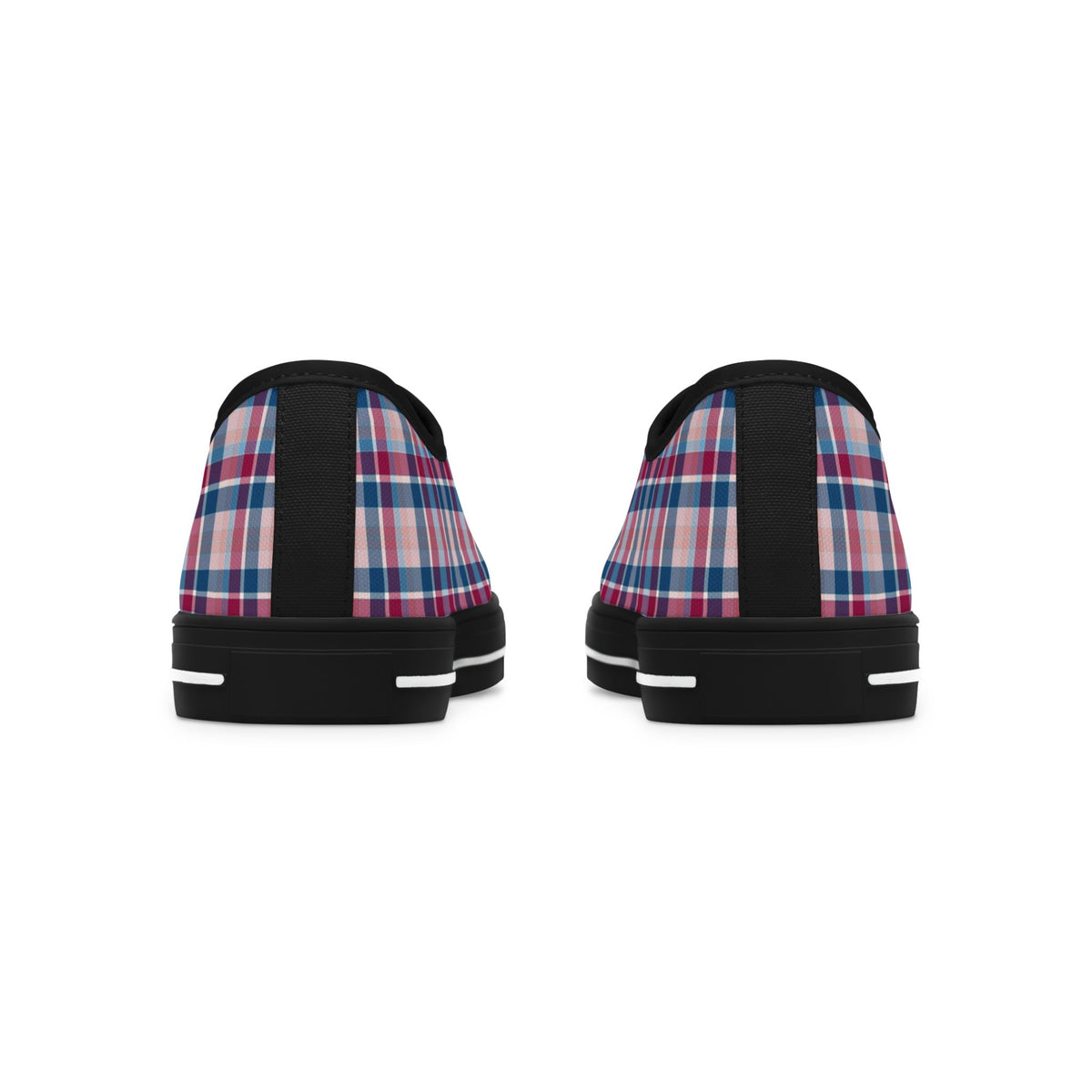 Plaid Low Top Sneakers — Casual Canvas Shoes