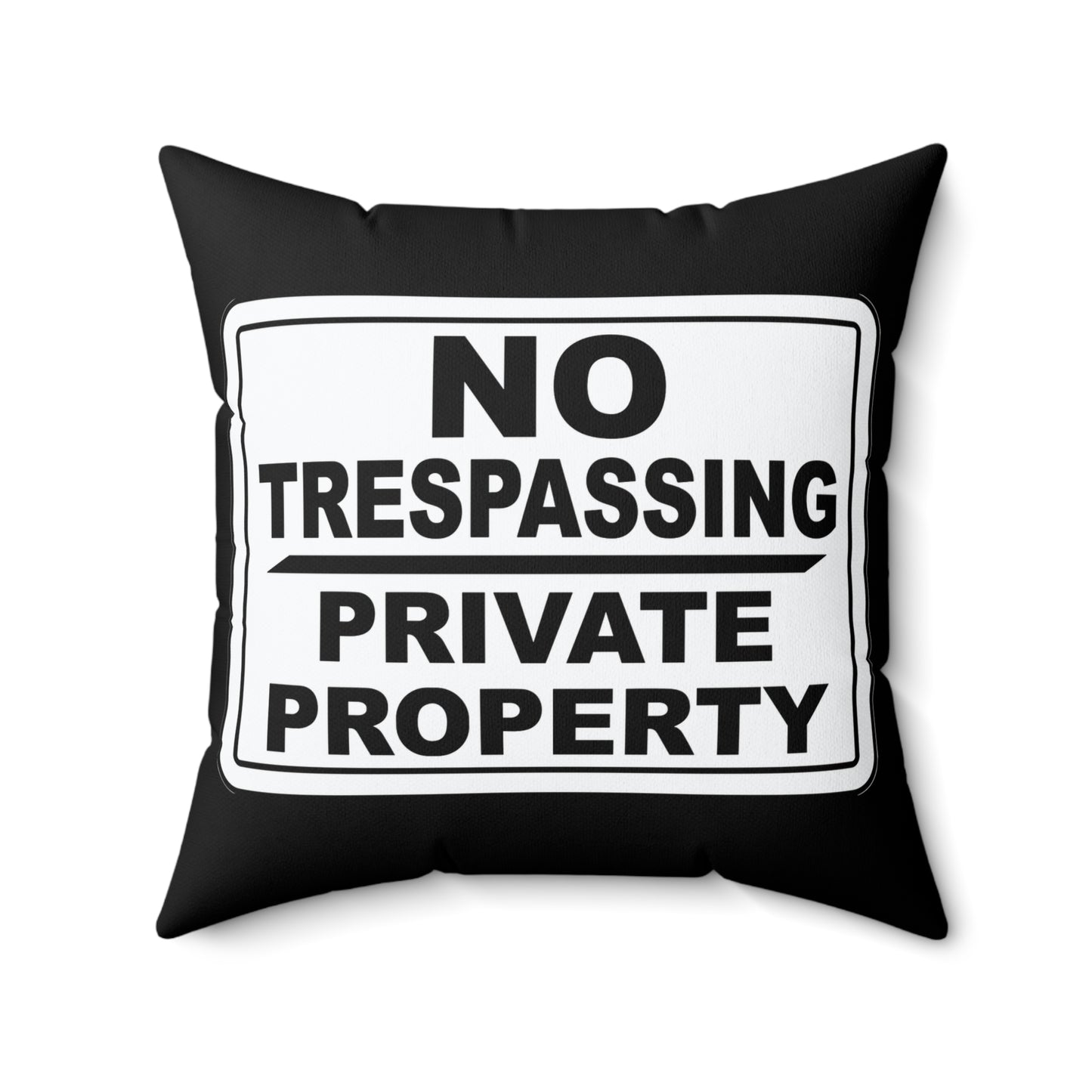 No Trespassing Decorative Pillow - Unique Home Decor, Outdoor Themes, Privacy Gift, Rustic Living Room, Security Reminder