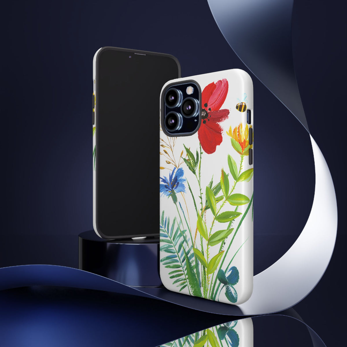 Floral Watercolor Tough Phone Case — Wildflower Bouquet Protective Cover