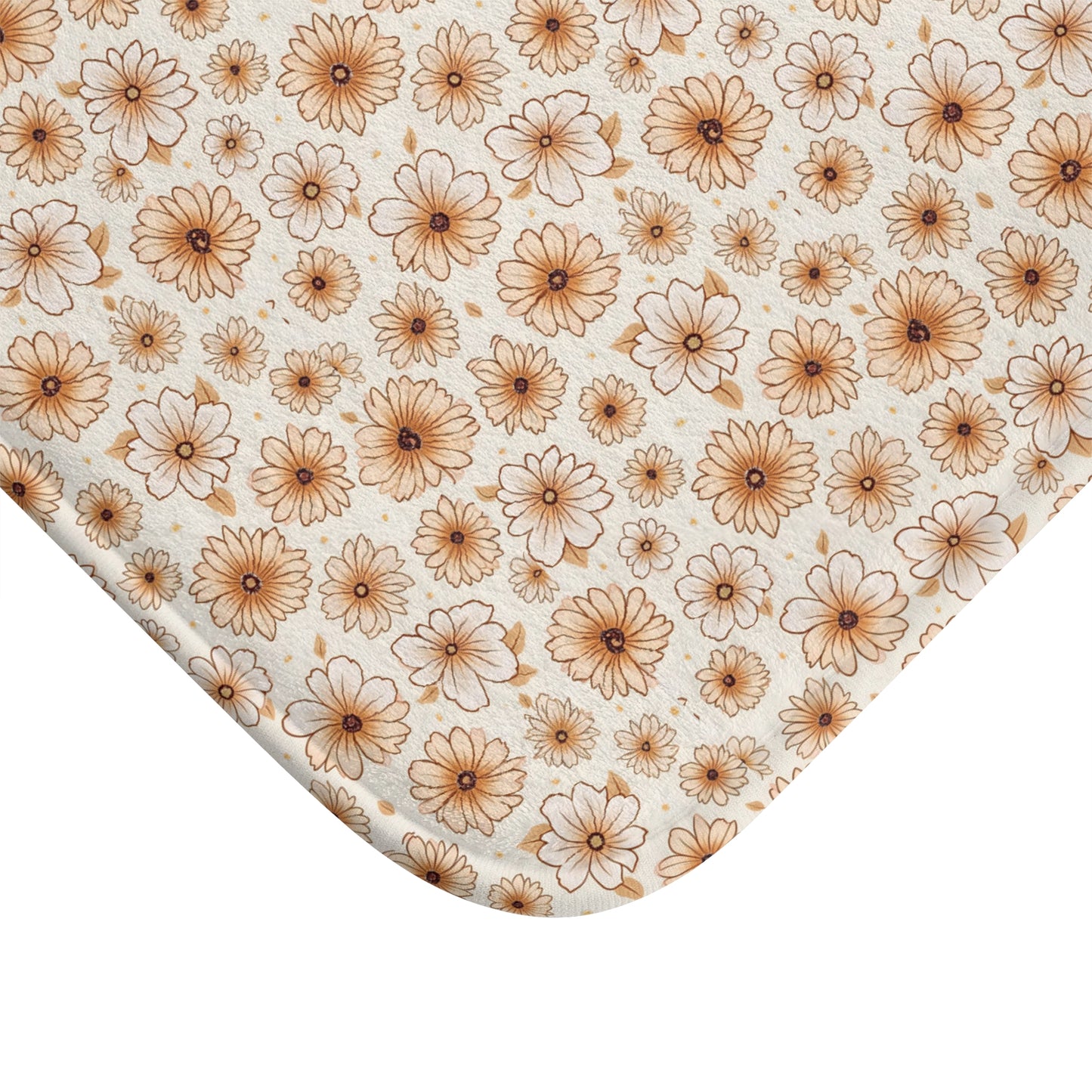 Floral Spa Bath Mat, Soft Bathroom Rug, Washable Home Decor, Boho Bathroom Mat, Gift for Her