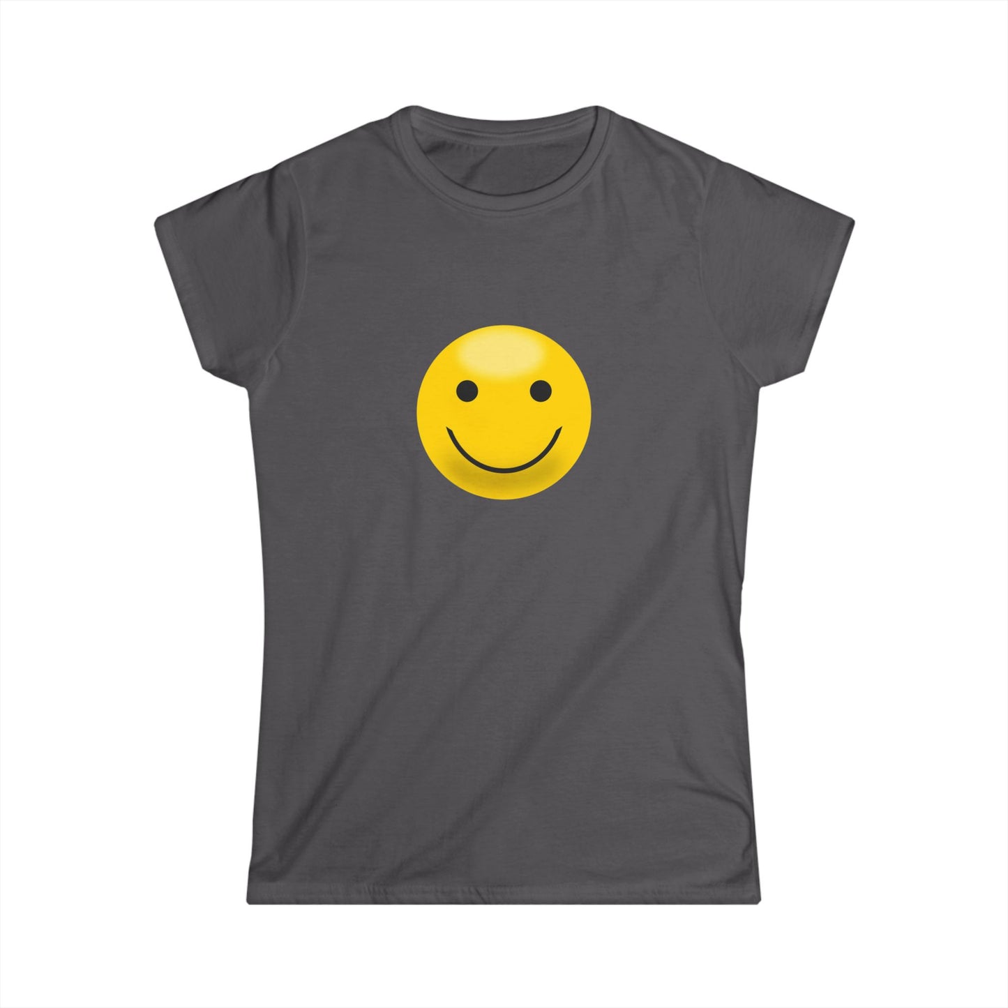 Smiley Face Women's Softstyle Tee, Casual T-Shirt, Happy Graphic Tee, Summer Shirt, Birthday Gift, Everyday Wear