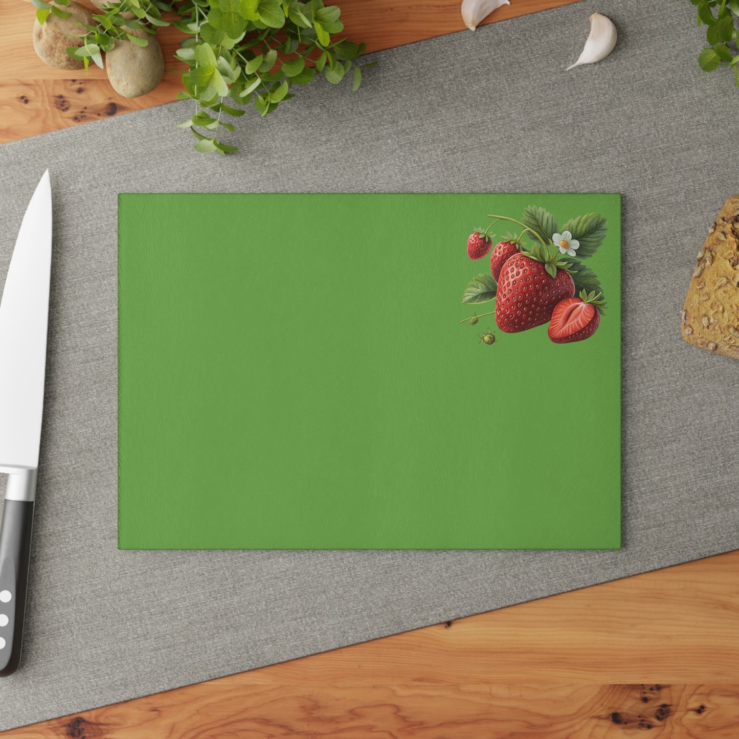 Strawberry Glass Cutting Board, Kitchen Decor, Gifts for Chefs, Summer Cooking