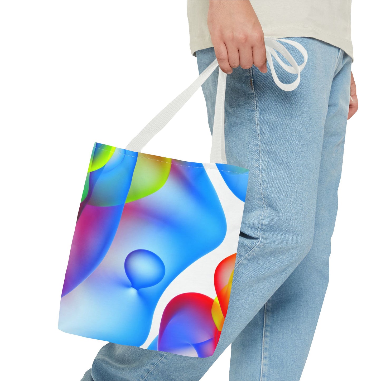 Vibrant Abstract Tote Bag, Colorful Beach Bag, Reusable Grocery Tote, Stylish Everyday Bag, Gift for Art Lovers