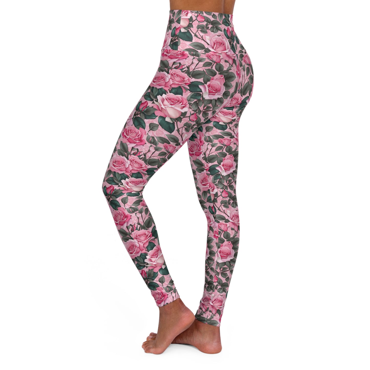 Floral High Waisted Yoga Leggings | Stylish Workout Gear, Activewear, Fitness Apparel, Comfortable Leggings, Gift for Her