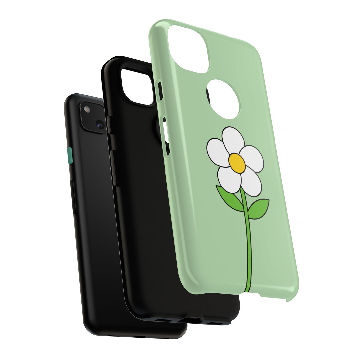 Floral Phone Case - Tough Cases for Nature Lovers, Cute Green Flower Design, iPhone Cover, Gift for Her, Spring Accessories