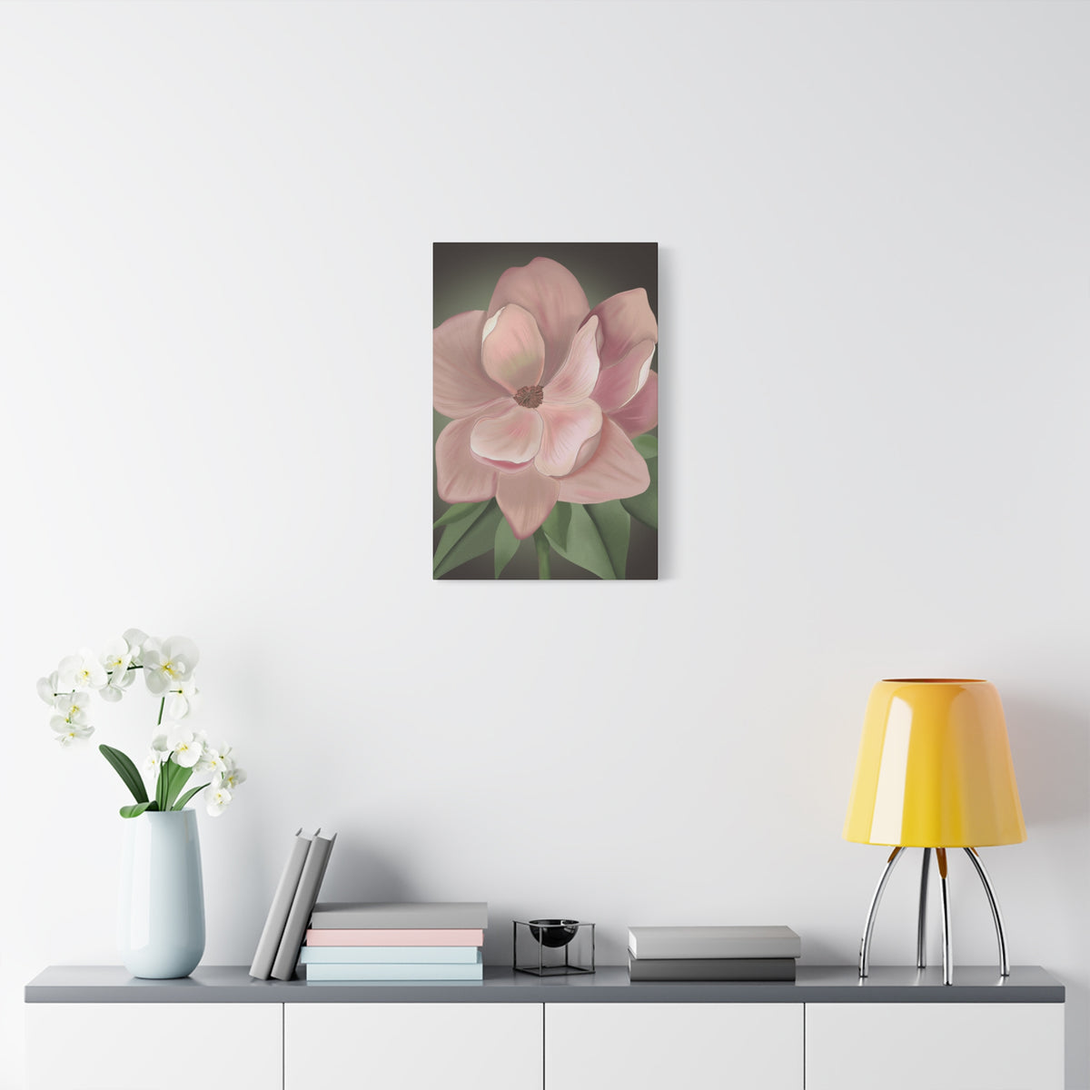 Matte Canvas, Stretched, 1.25" Pink Flowers