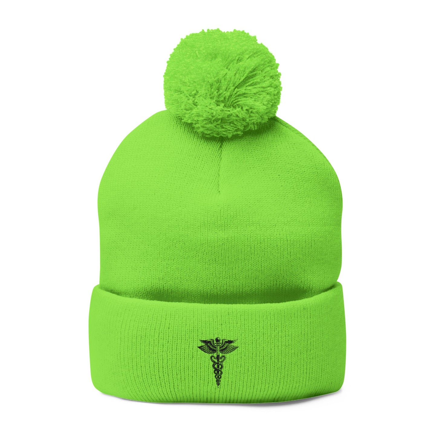 Cozy Pom-Pom Knit Cap, Winter Beanie, Embroidered Hat, Gift for Him/Her, Stylish Knitwear, Cold Weather Accessory