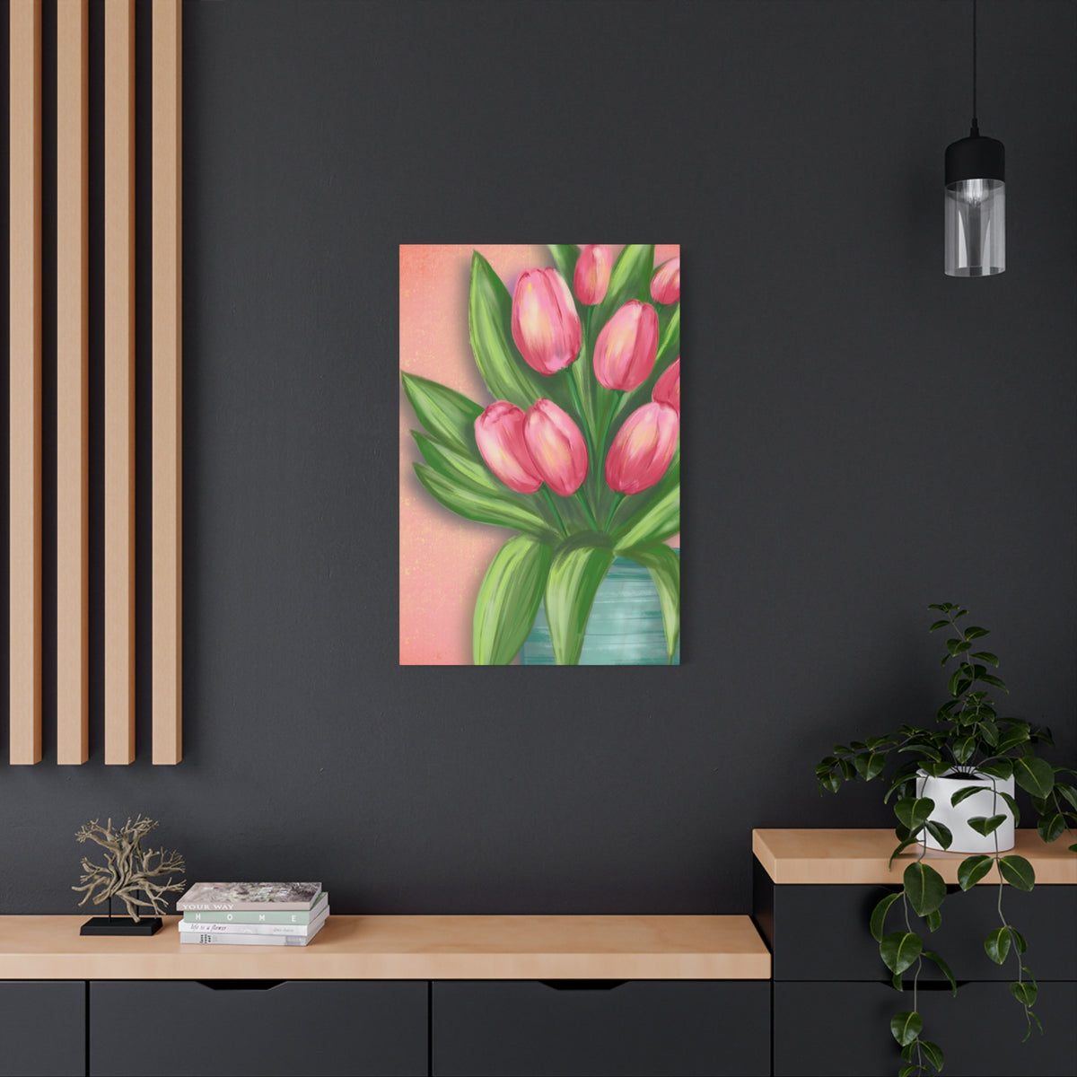 Matte Canvas, Stretched, 1.25" Tulips