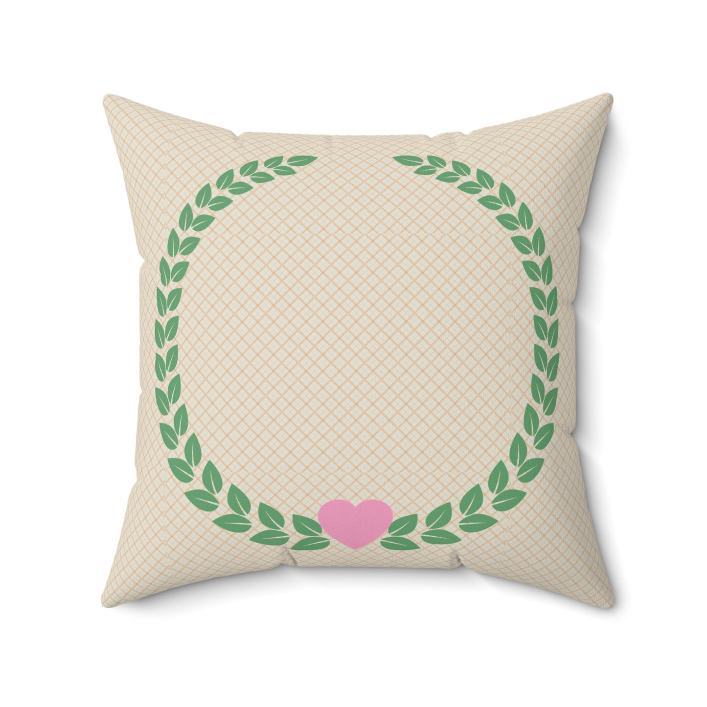 Heart Wreath Decorative Pillow, Cozy Home Accent, Throw Cushion for Weddings, Valentine's Day, Housewarming Gift, Living Room Decor
