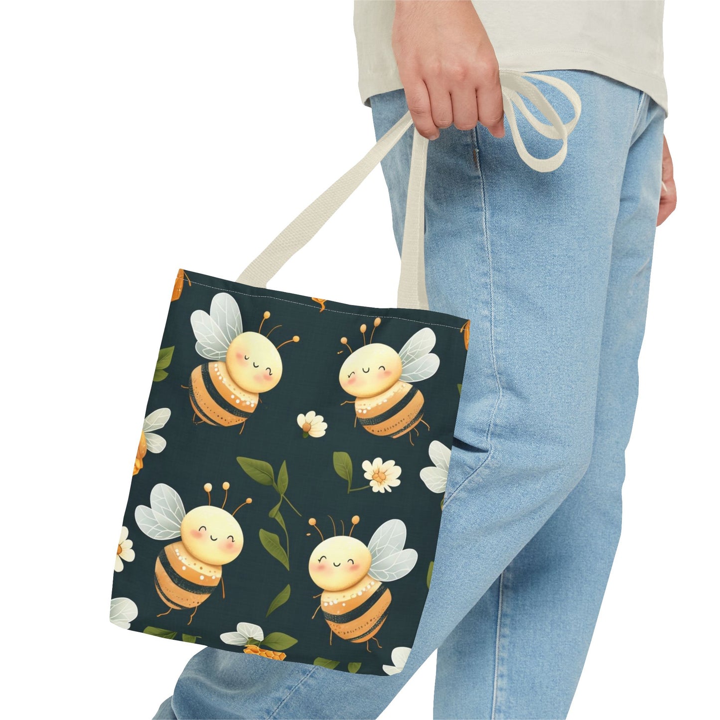Cute Bee Tote Bag - Eco-Friendly Canvas Carryall for Gift Giving