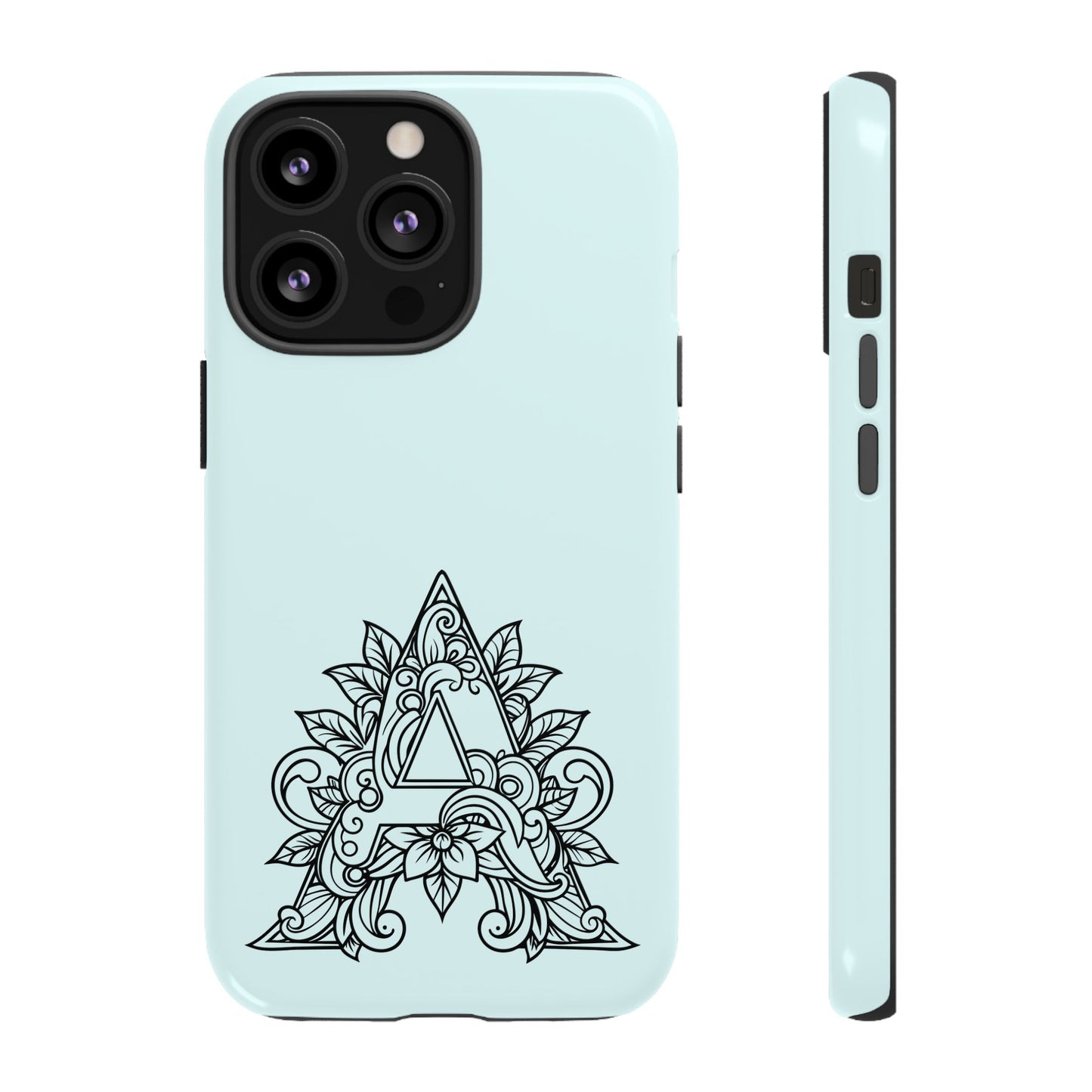 Personalized Tough Phone Case, Floral Monogram Cell Phone Cover, Custom Protective Case, Unique Gift, Birthday, Graduation