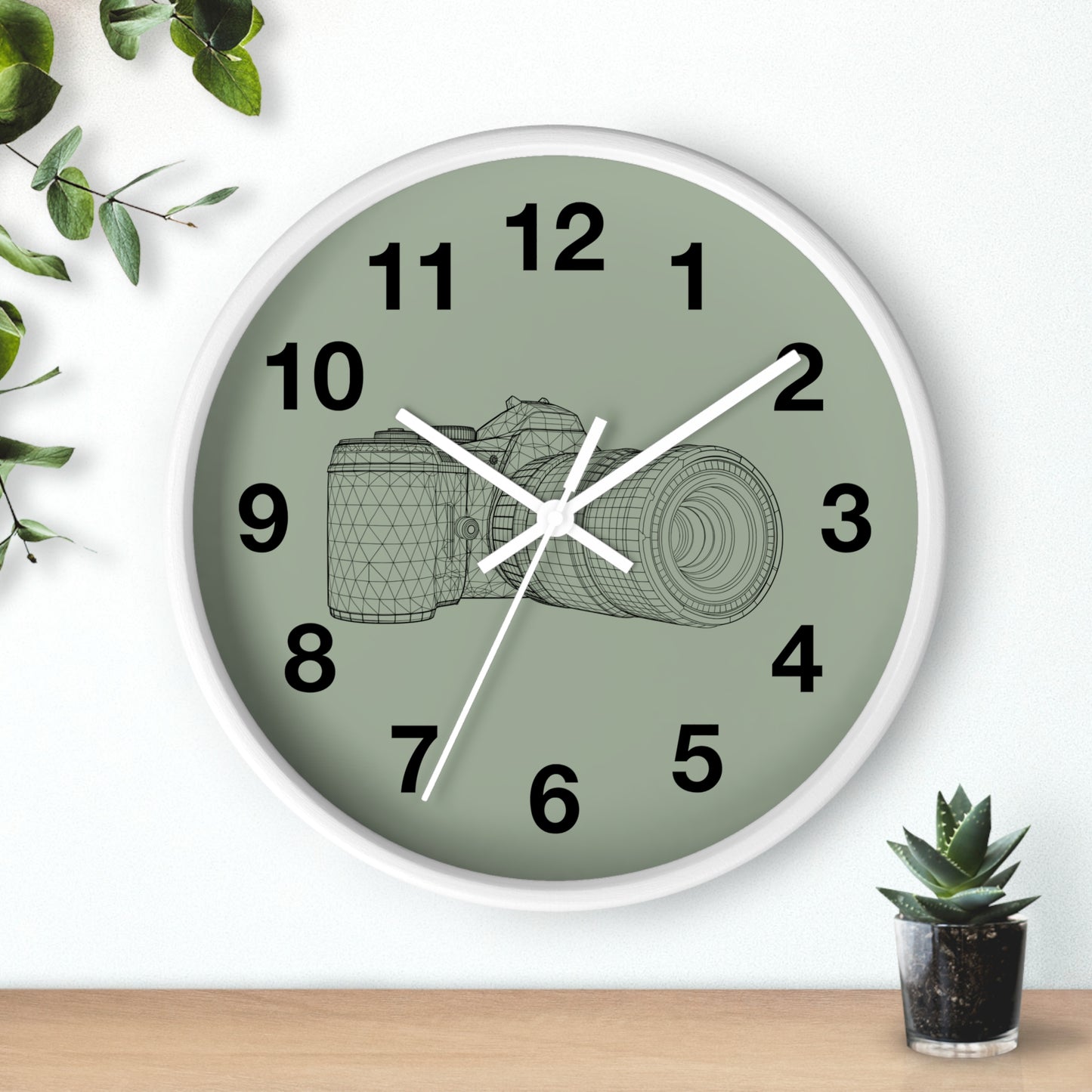 Photography Themed Wall Clock, Unique Gift for Photographers, Blue Clock, Home Decor, Creative Wall Art, Photography Lover