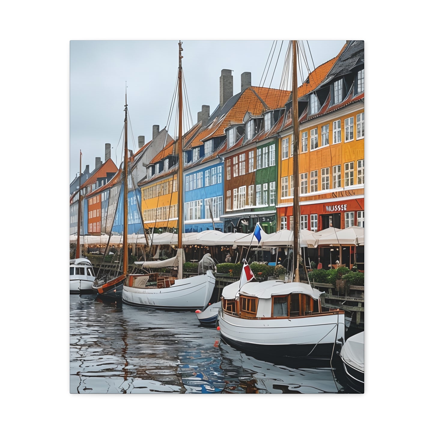 Coastal Canvas Print, Vibrant Harbor Art, Nautical Home Decor, Gift for Sailors, Maritime Wall Art