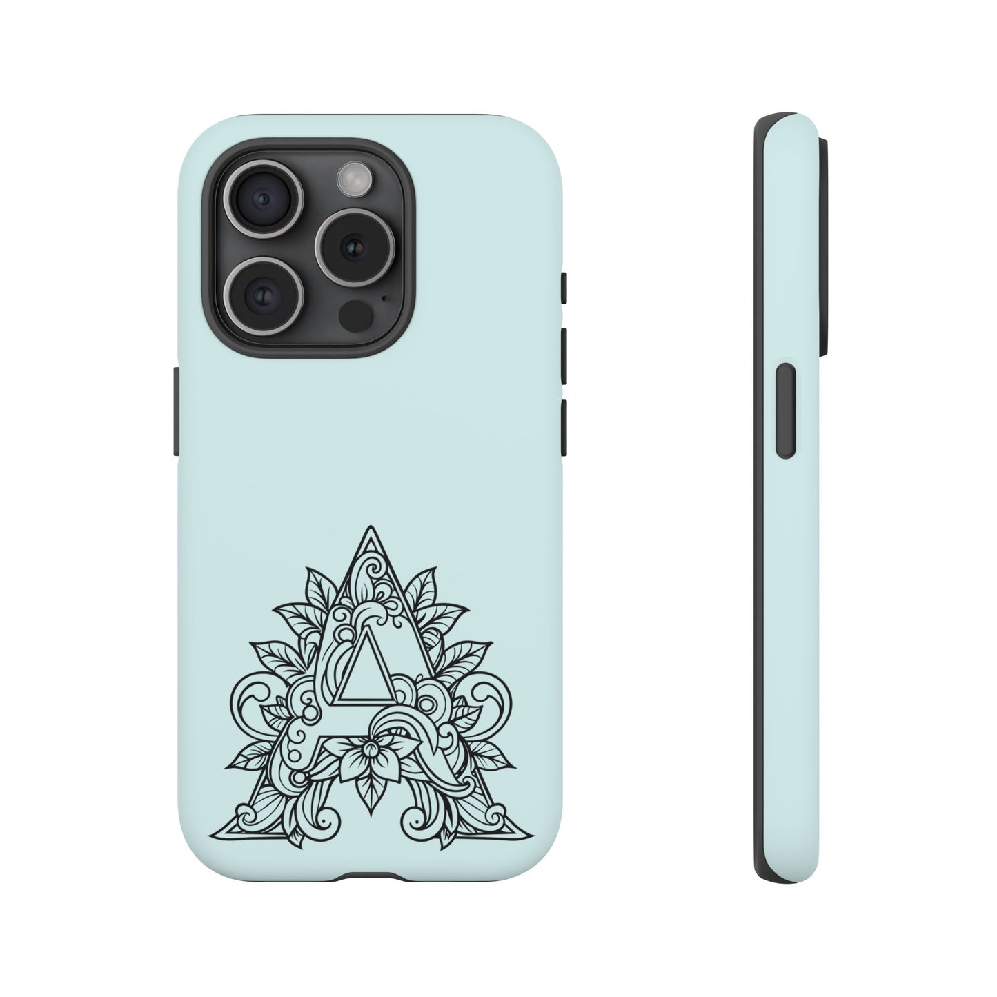 Personalized Tough Phone Case, Floral Monogram Cell Phone Cover, Custom Protective Case, Unique Gift, Birthday, Graduation