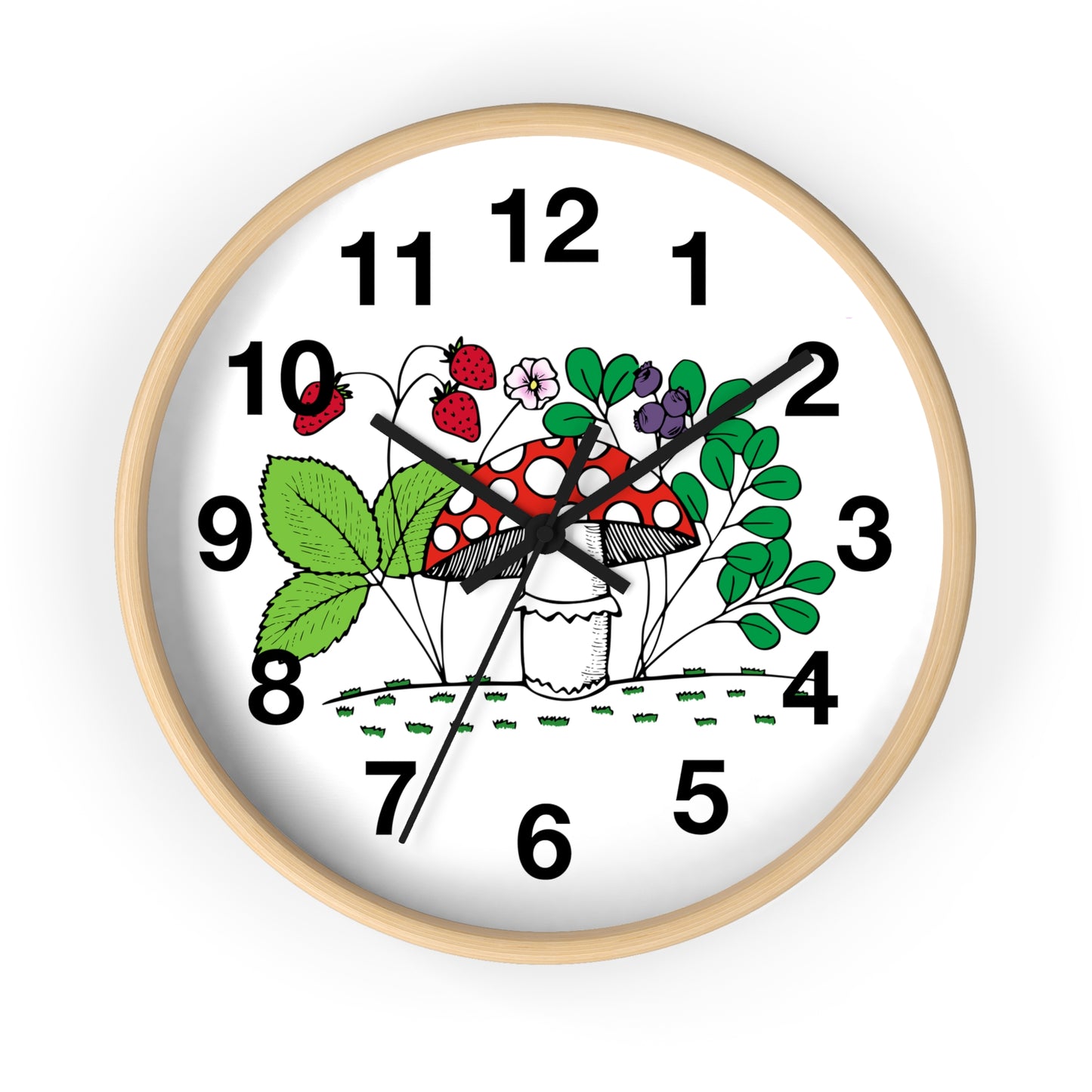 Whimsical Mushroom Wall Clock - Enchanting Home Decor, Boho Aesthetic, Unique Gift for Nature Lovers, Kids Room, Garden Theme