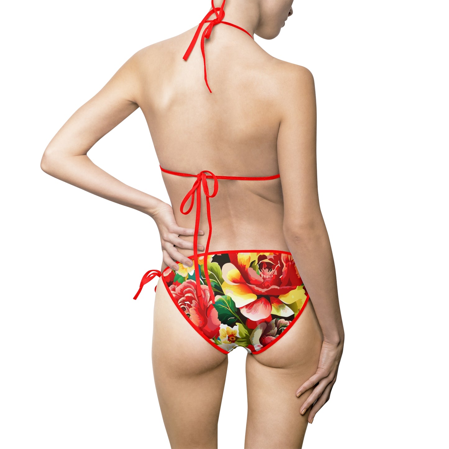 Tropical Floral Bikini Set, Women’s Swimwear, Beachwear, Summer Fashion, Vacation Essentials, Floral Print Swimsuit