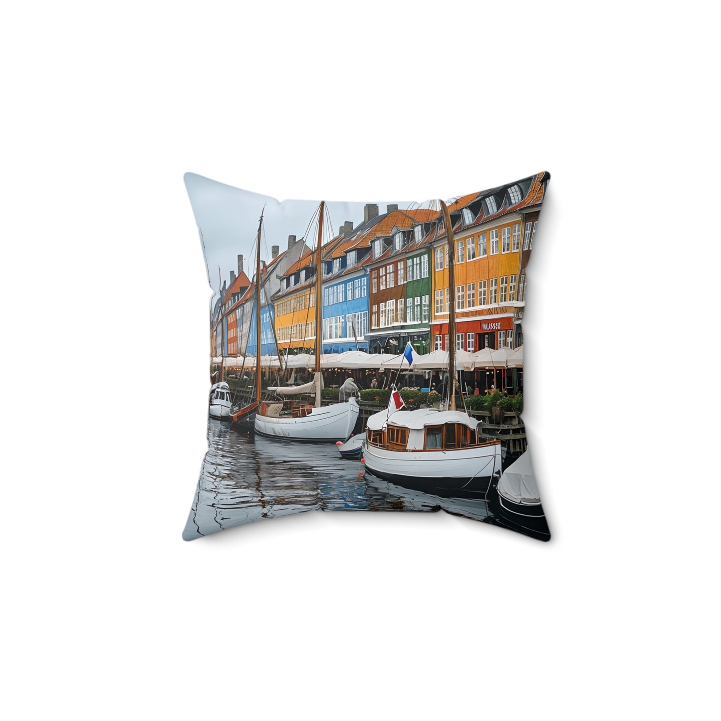 Colorful Coastal Square Pillow