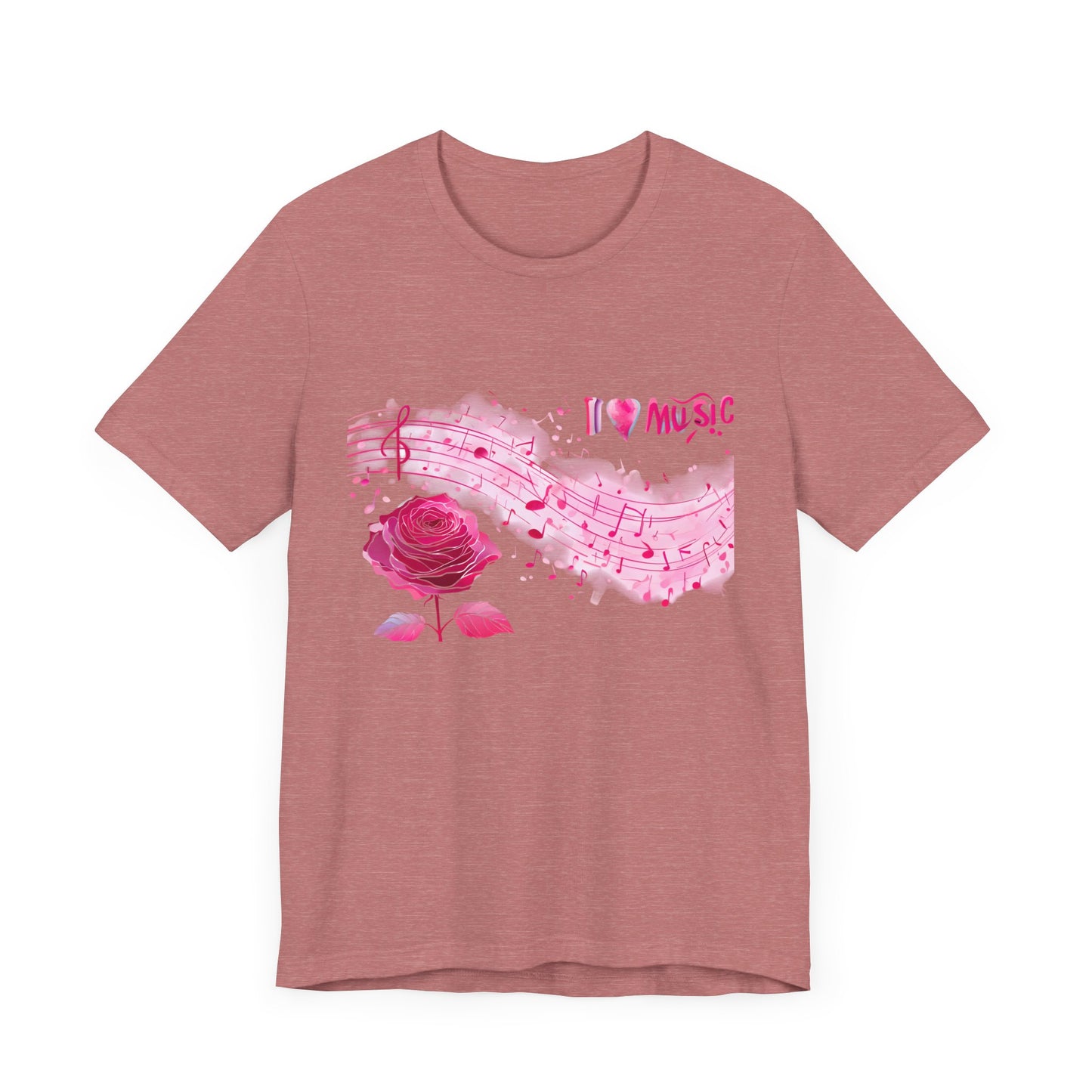 I Love Music Tee, Music Lover Shirt, Floral Music Notes Top