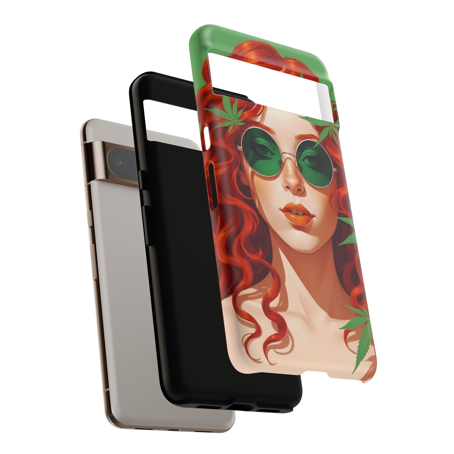 Vibrant Phone Case with Retro Greenery Design, Trendy Case for Casual Look, Gift for Her, Summer Vibes, Unique Phone Accessory