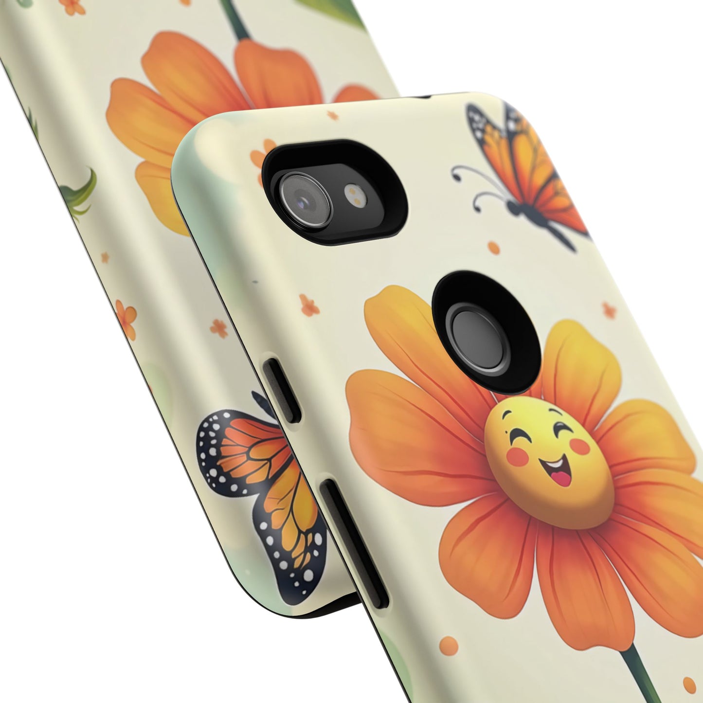Floral Phone Case with Butterfly Design, Cute Flower Phone Cover for Nature Lovers, Eco-Friendly Gift, Spring Vibes, Birthday Present