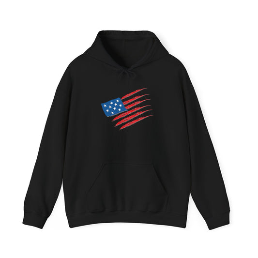 Patriotic Hoodie with American Flag Design