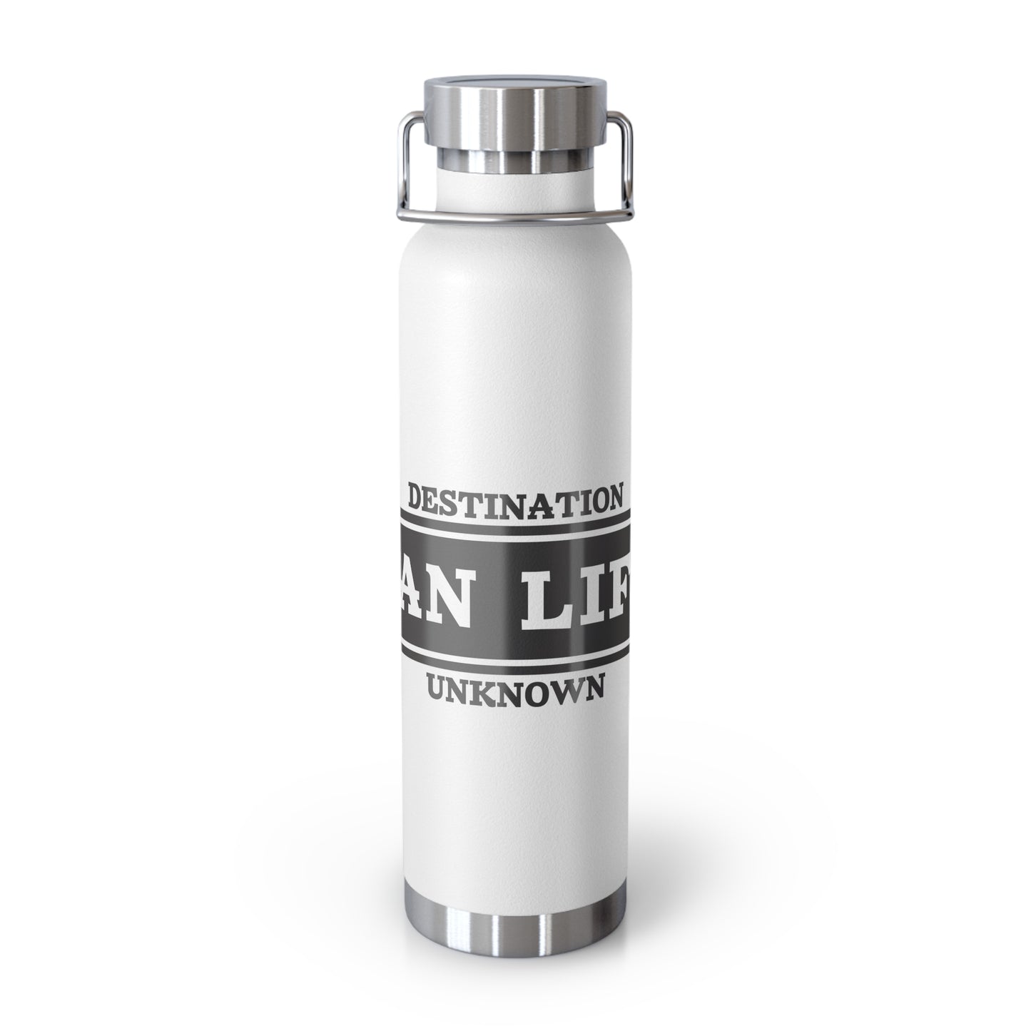 Travel-Inspired Copper Vacuum Insulated Bottle, Adventure, Outdoors, Hydration, Gift, Eco-Friendly
