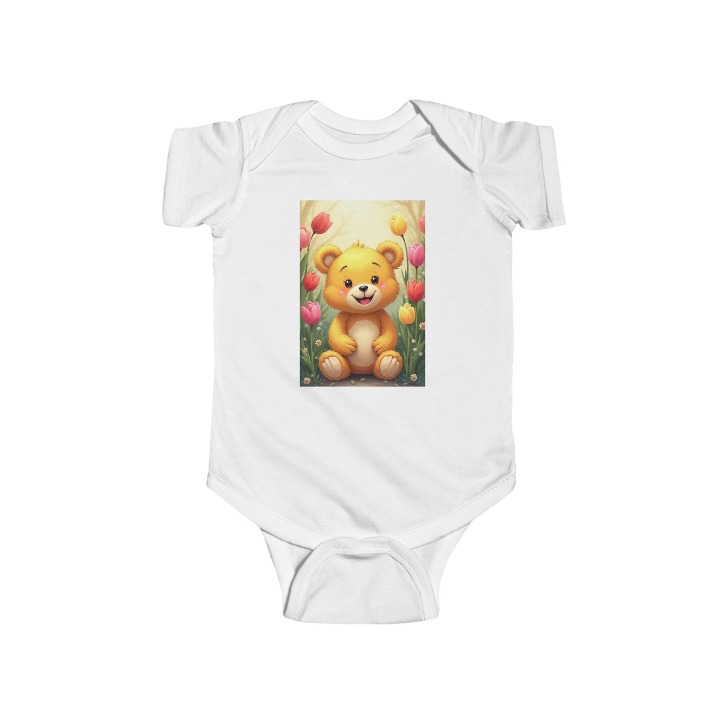 Cute Teddy Bear Infant Bodysuit, Baby Shower Gift, Newborn Outfit, Toddler Clothing, Cute Baby Clothes, Floral Baby Bodysuit