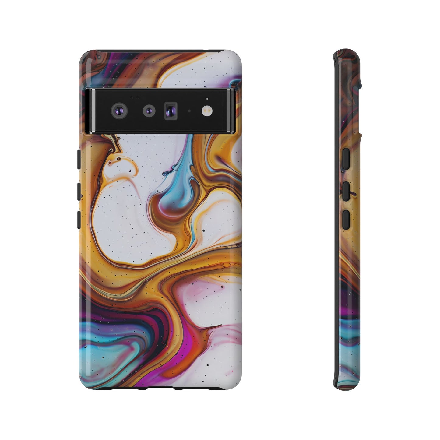 Artistic Phone Case, Tough Cases with Colorful Marble Design