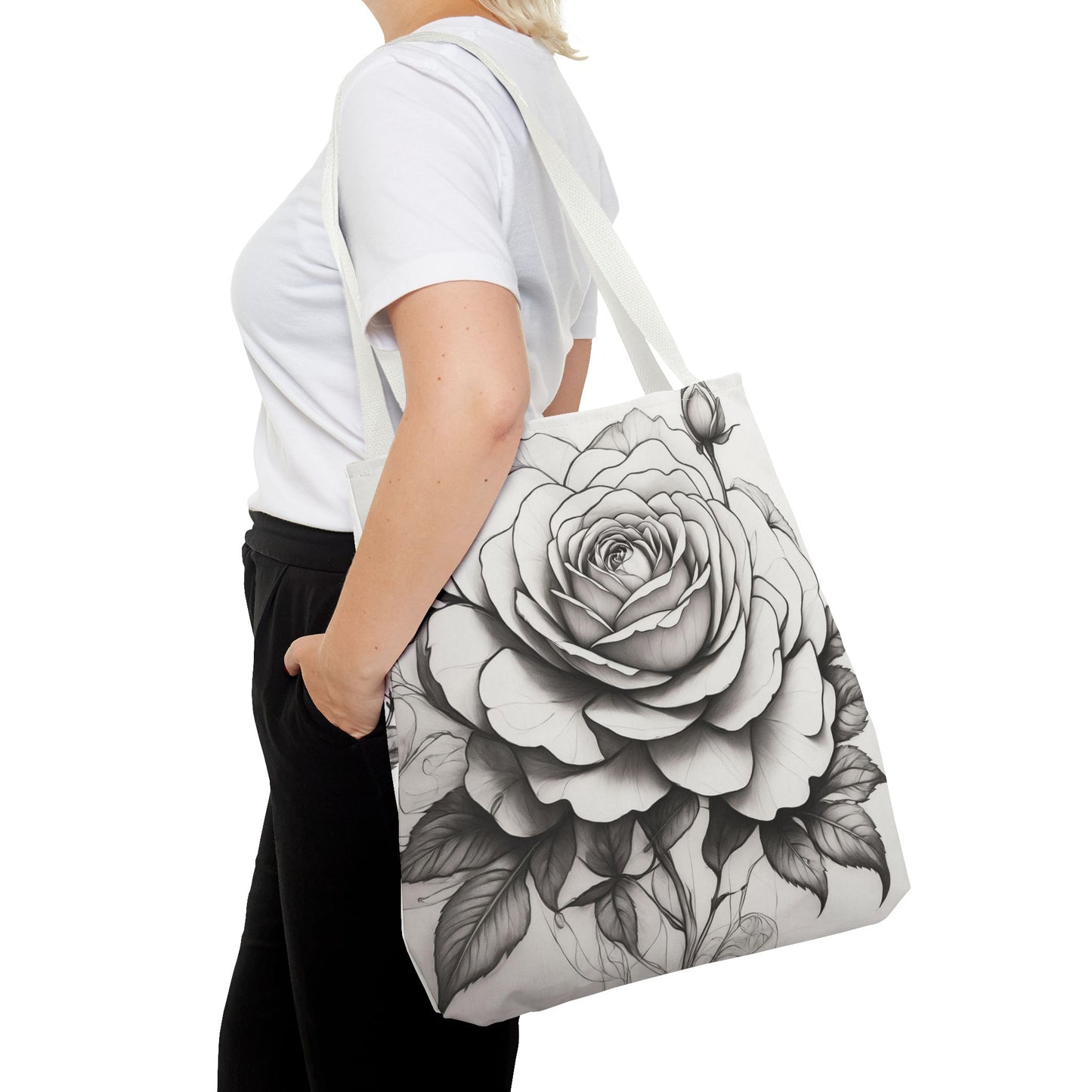 Elegant Floral Tote Bag, Garden Lover Gift, Shopping Bag, Art Print Tote, Mother's Day Gift, Eco-Friendly Canvas Bag