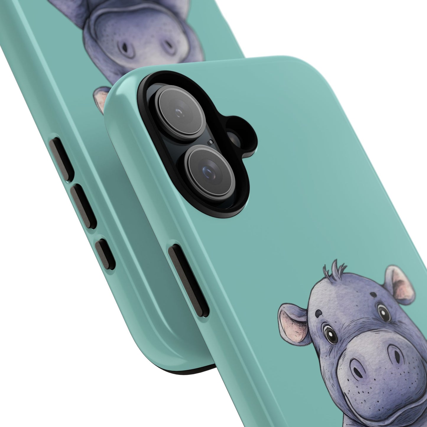 Cute Hippo Phone Case, Tough Phone Cover, Fun Animal Case, Gift for Kids, Cute Decor, Birthday Present