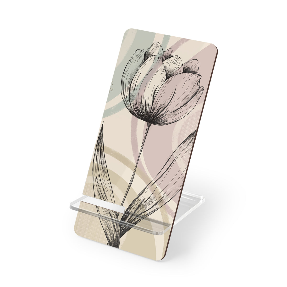 Elegant Floral Smartphone Stand, Desk Decor, Gift for Her, Office Accessory, Mother's Day Present, Phone Holder