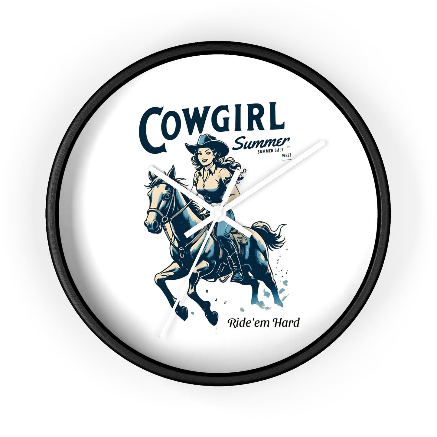 Cowgirl Summer Wall Clock Western Decor, Rustic Home, Rodeo Theme