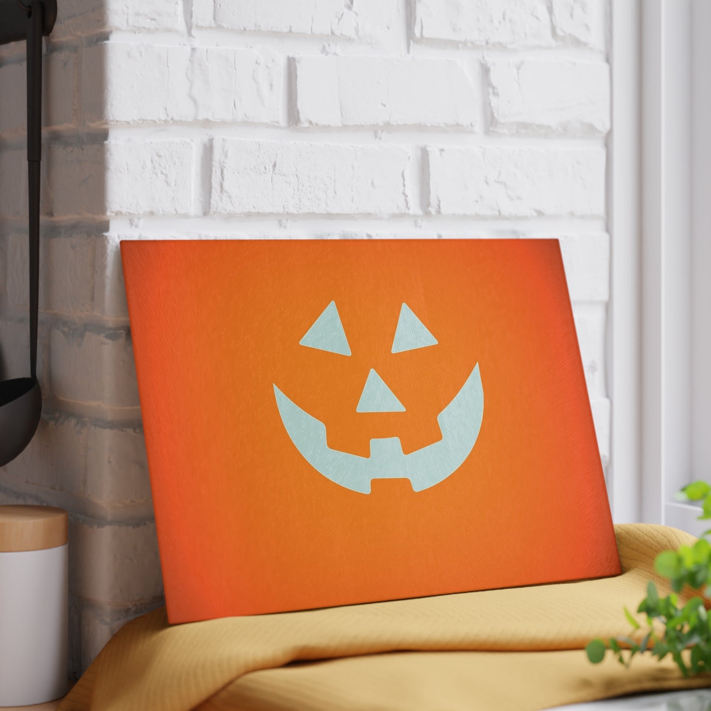 Halloween Pumpkin Glass Cutting Board, Festive Kitchen Decor, Fall Harvest Gift, Pumpkin Carving, Holiday Cooking
