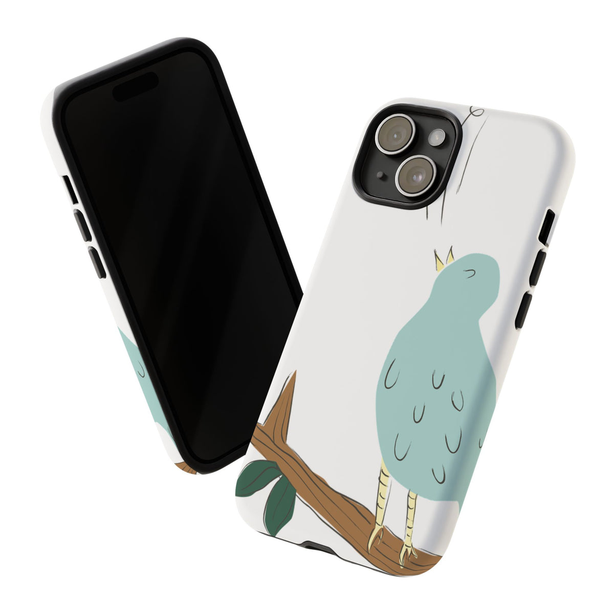 Birdsong Phone Case — Cute Blue Bird on Branch Protective Case