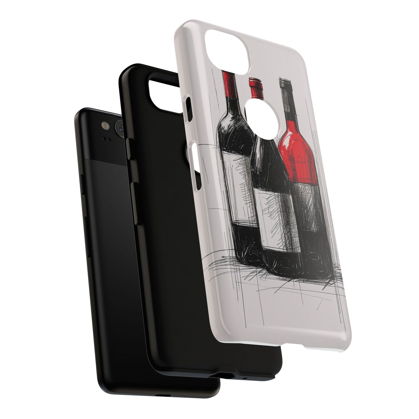 Wine Lover's Phone Case, Tough Phone Cover, Artistic Wine Design, Gift for Wine Enthusiasts, Customizable Case, Unique Wine Art