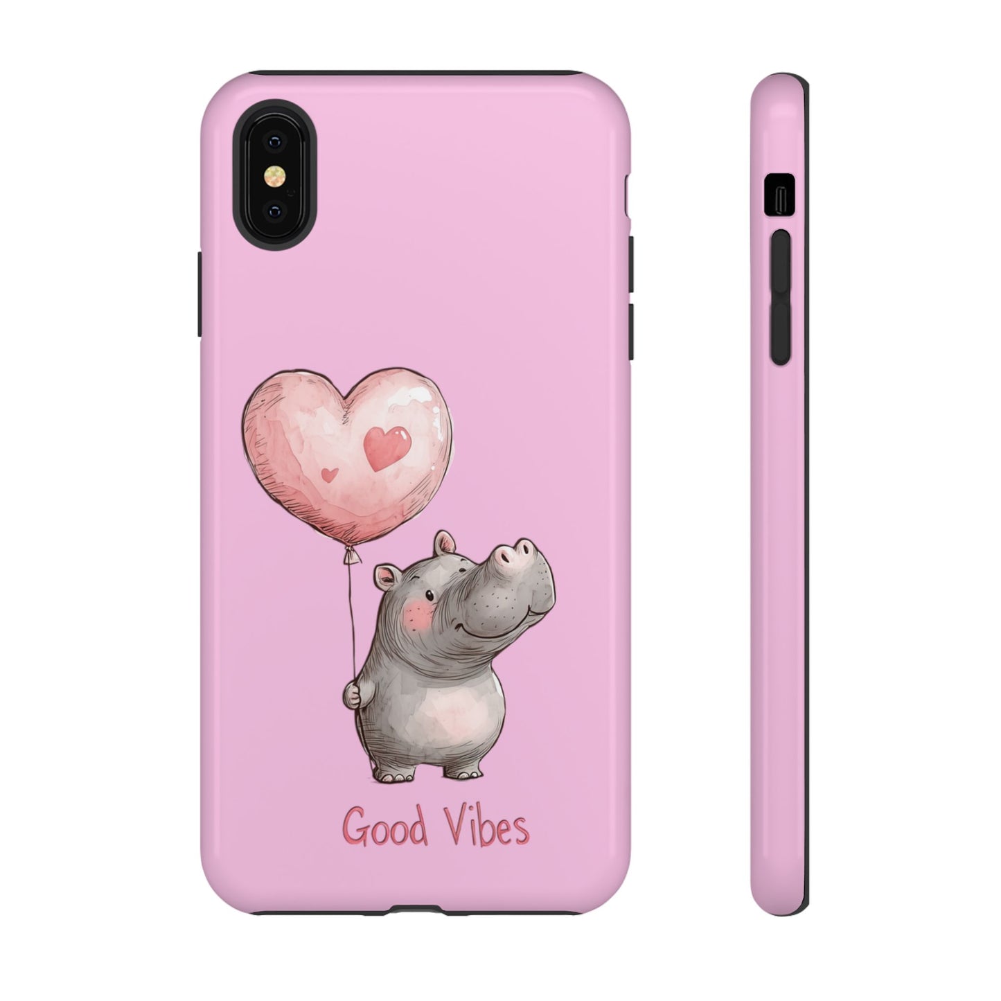 Cute Hippo Phone Case | Good Vibes, Gift for Friends, Cute Phone Accessories, Animal Lover Gift, Happy Phone Cover